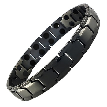 T18 Black Double Row Magnetic Bracelet